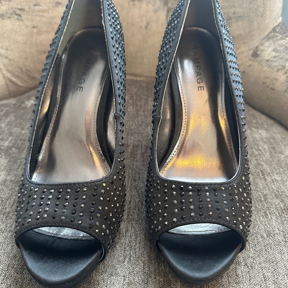 Rampage Black Studded Heels - Picture 8 of 10